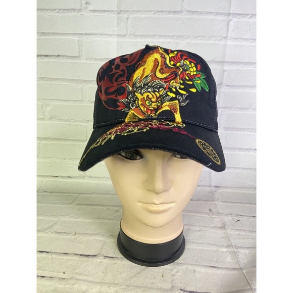 Cliff Raven Artwear Dragon Hardy Tattoo Embroidered Mesh Back Snapback Hat Cap - Picture 1 of 7